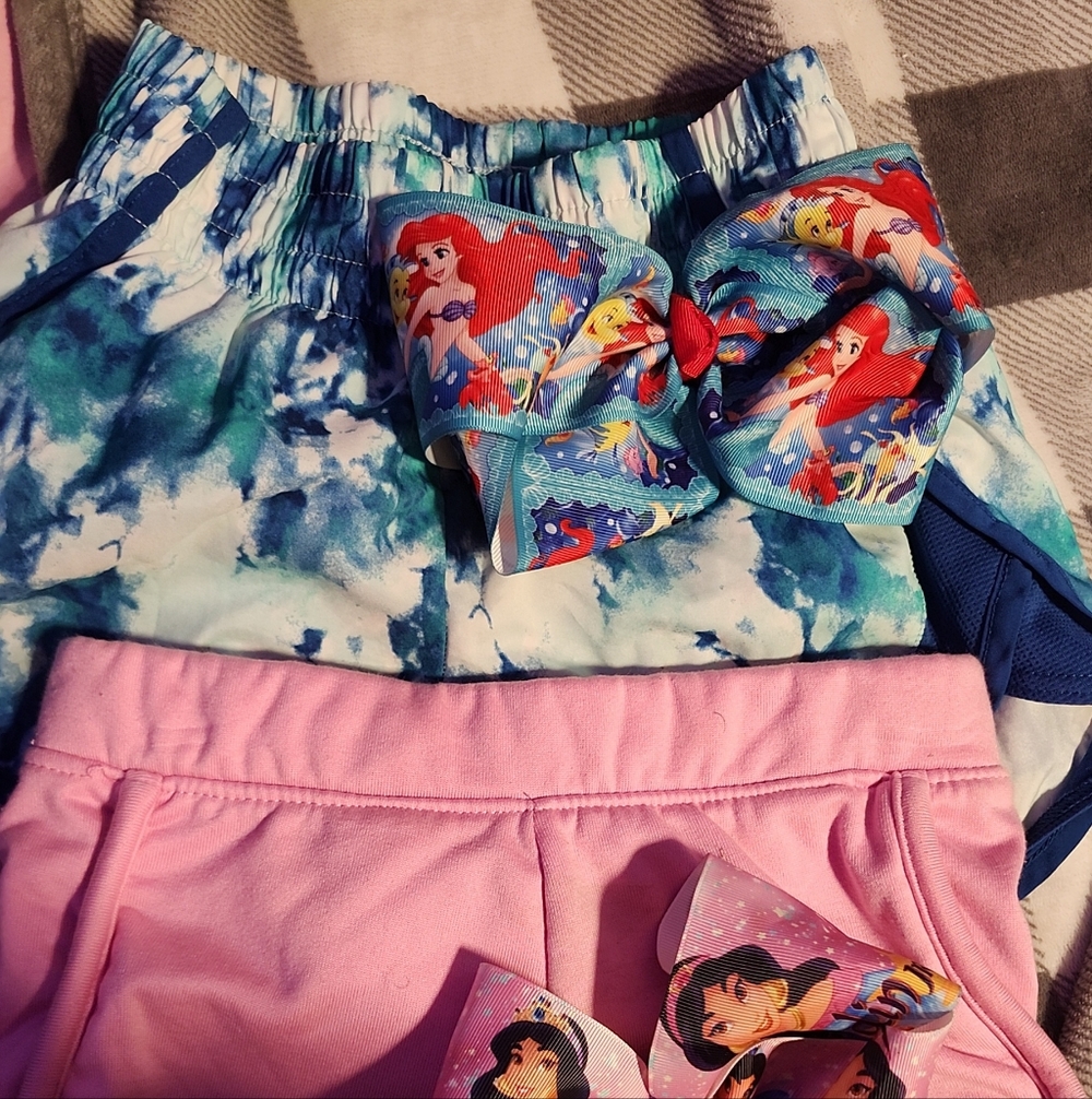 Disney Jasmine Pink Kids Shorts with Bow - Picture 3 of 3